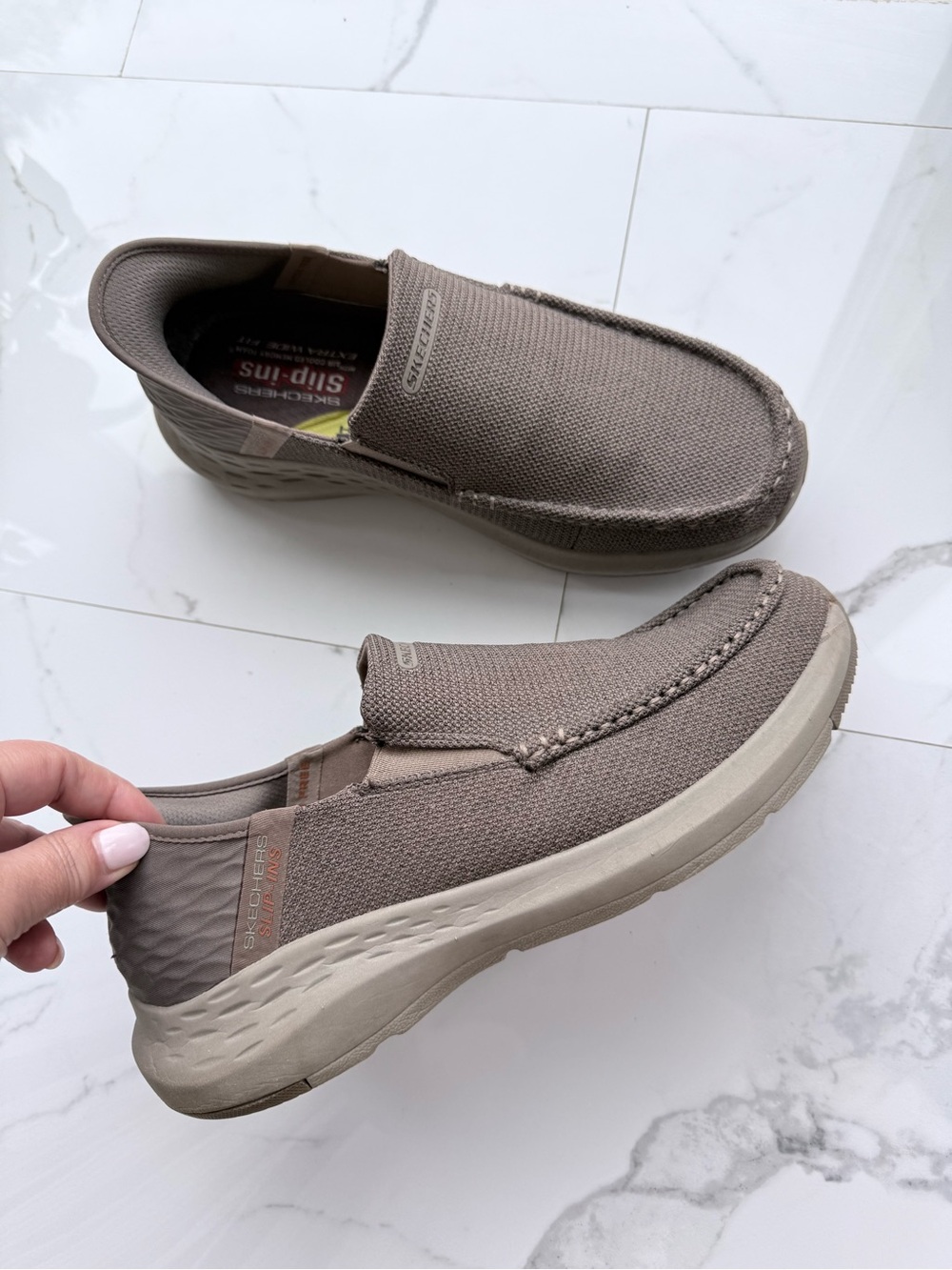 Skechers Parson Ralven Slip-Ins Sneakers Men 9.5 Taupe Hands Free Relaxed Fit